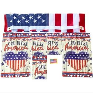 American Memorabilia USA Flag Grommets Banner Patch 7pc Bundle Lot New 4th July